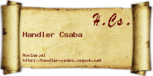 Handler Csaba névjegykártya