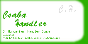 csaba handler business card
